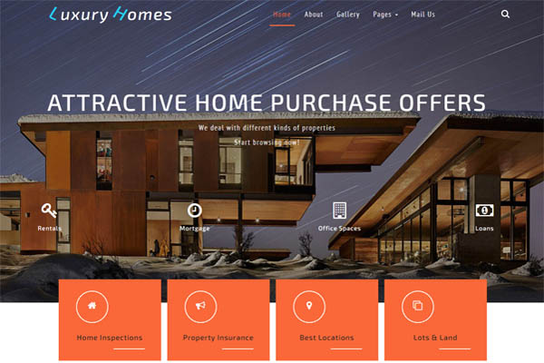 建筑房產各行業通用自適應網站模板